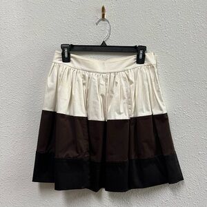 Kate Spade Cream Skater Mini Skirt Tiered Casual